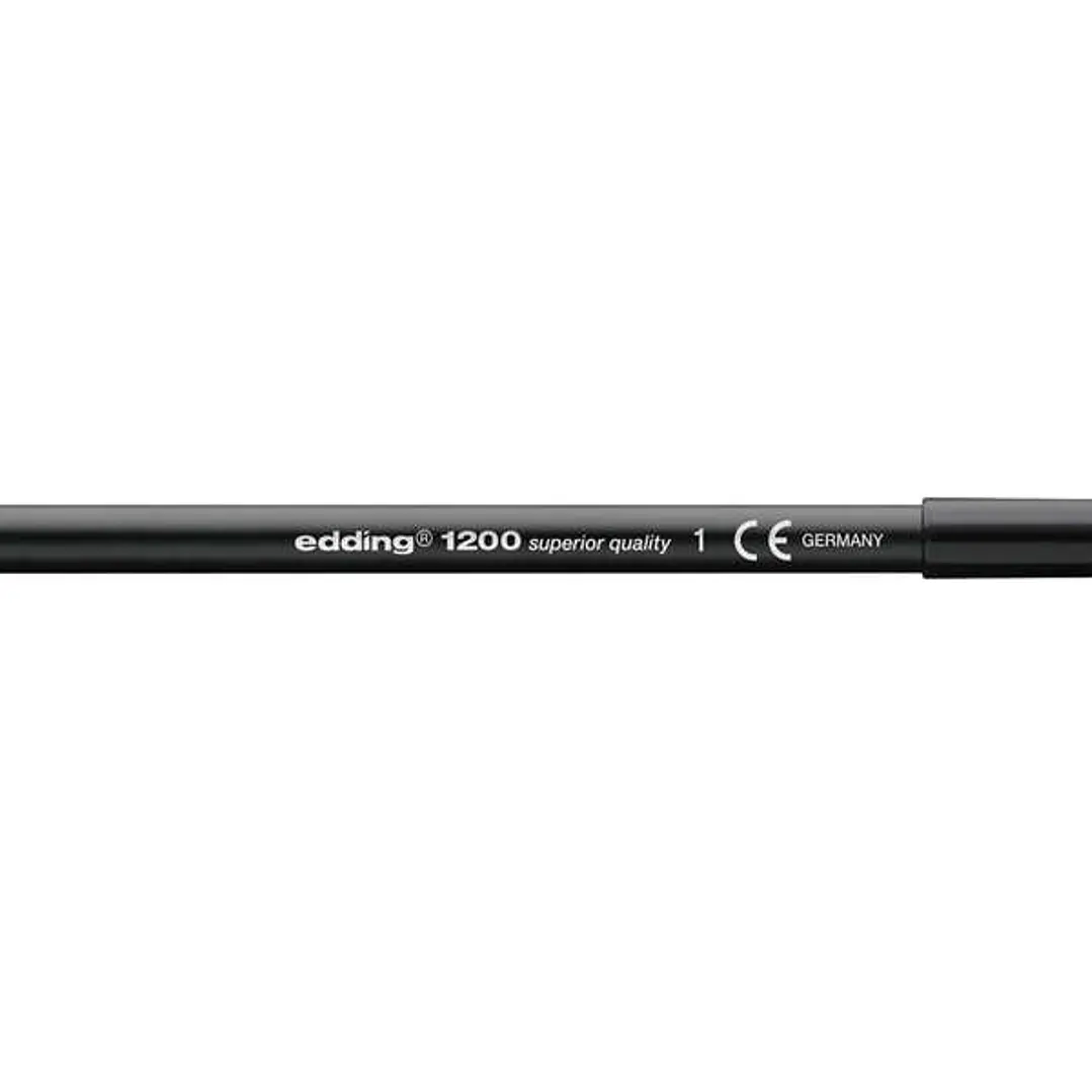 Edding 1200 Rotulador - Punta Redonda - Trazo entre 0.5 y 1 mm. - Tinta con Base de Agua - Color Negro 1
