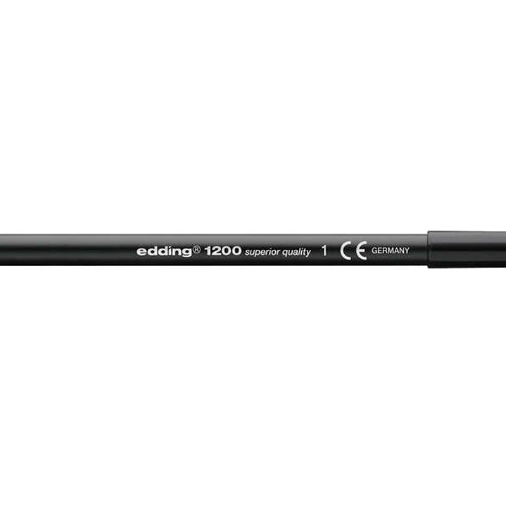 Edding 1200 Rotulador - Punta Redonda - Trazo entre 0.5 y 1 mm. - Tinta con Base de Agua - Color Negro 1