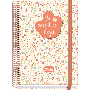 Dohe Bubbles Agenda Escolar 25/26 Espiral A5 - Semana Vista - Papel 70g/m2 - 4 Hojas de Pegatinas - Cubierta de Carton Plastificado - Cierre con Goma 