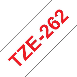 Brother TZe262 Cinta Laminada Generica de Etiquetas - Texto rojo sobre fondo blanco - Ancho 36mm x 8 metros