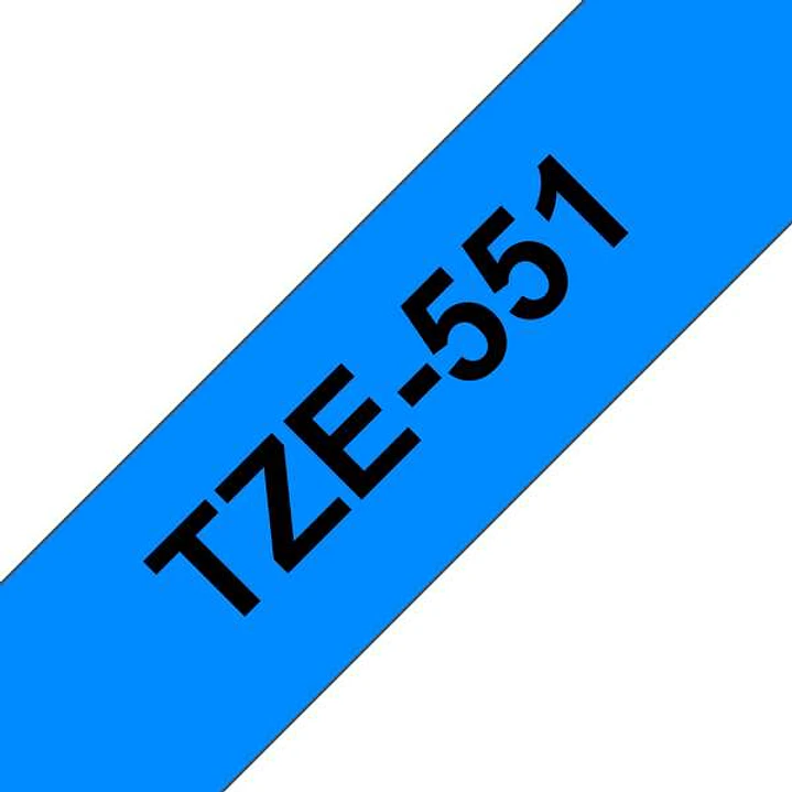 Brother TZe551 Cinta Laminada Generica de Etiquetas - Texto negro sobre fondo azul - Ancho 24mm x 8 metros 1
