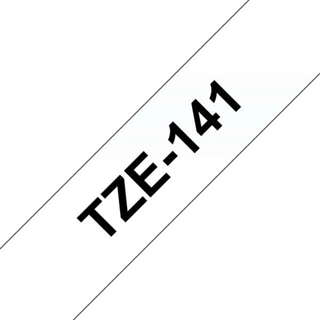 Brother TZe141 Cinta Laminada Generica de Etiquetas - Texto negro sobre fondo transparente - Ancho 18mm x 8 metros 1