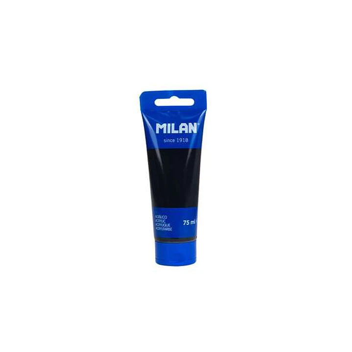 Milan Tubo de Pintura Acrilica 75ml - Pigmentos de Alta Calidad - Mezclable - Color Negro 1