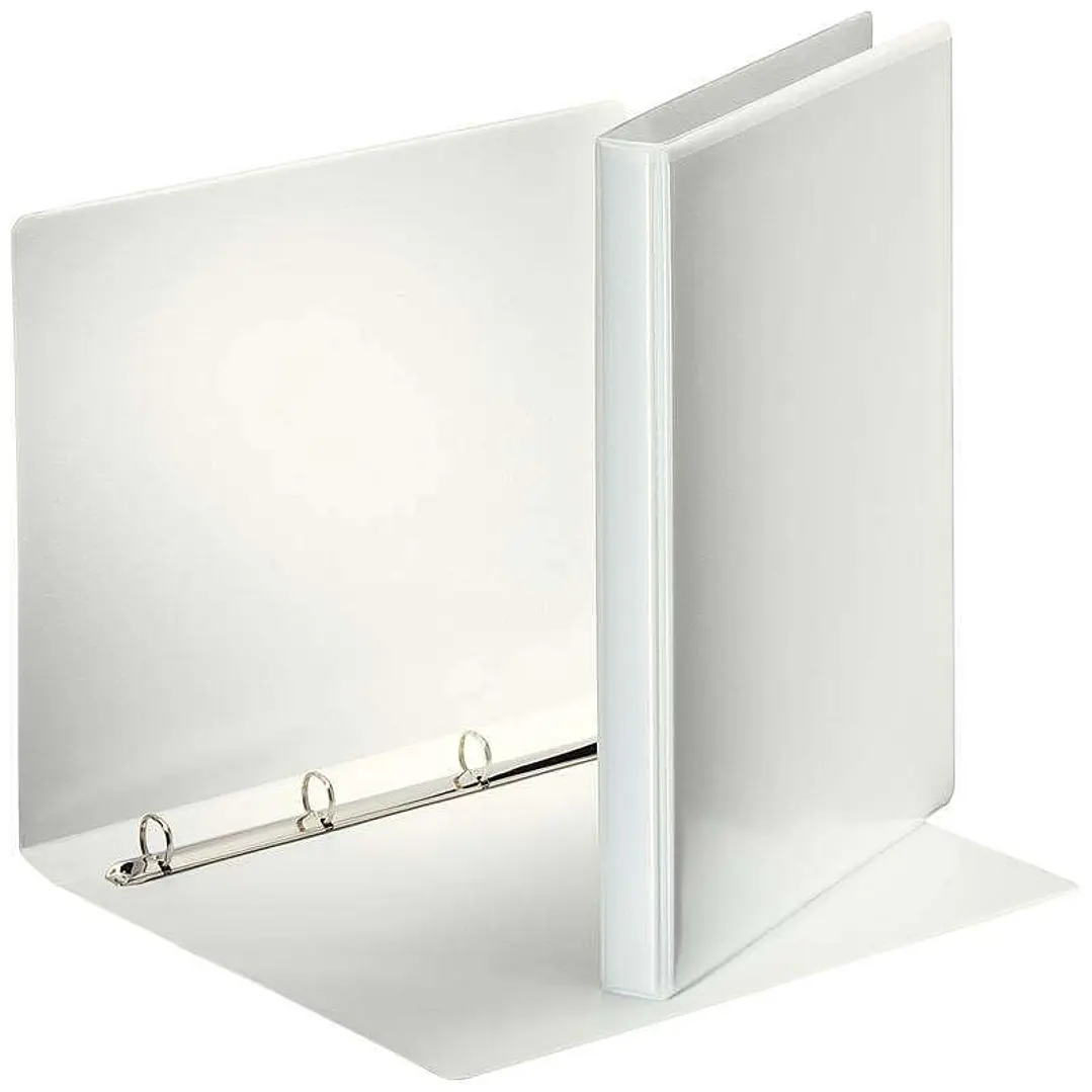 Esselte Carpeta Canguro con 4 Anillas de 16mm - Formato A4 - 2 Bolsillos Exteriores - Certificado FSC - Color Blanco 1
