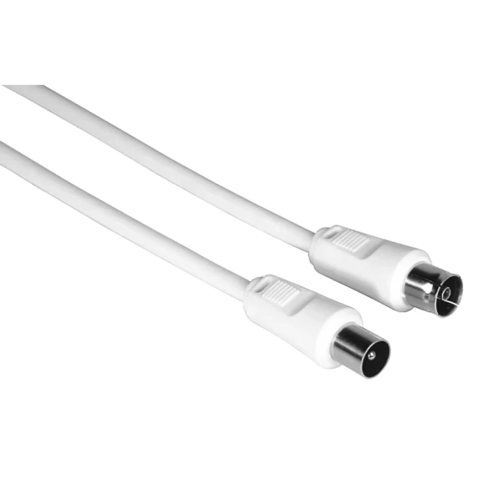 Hama Cable Coaxial de Antena Macho/Hembra - Longitud 10m - Doble Blindaje - Apantallamiento 75dB - Impedancia 75Ohm - Color Blanco 1