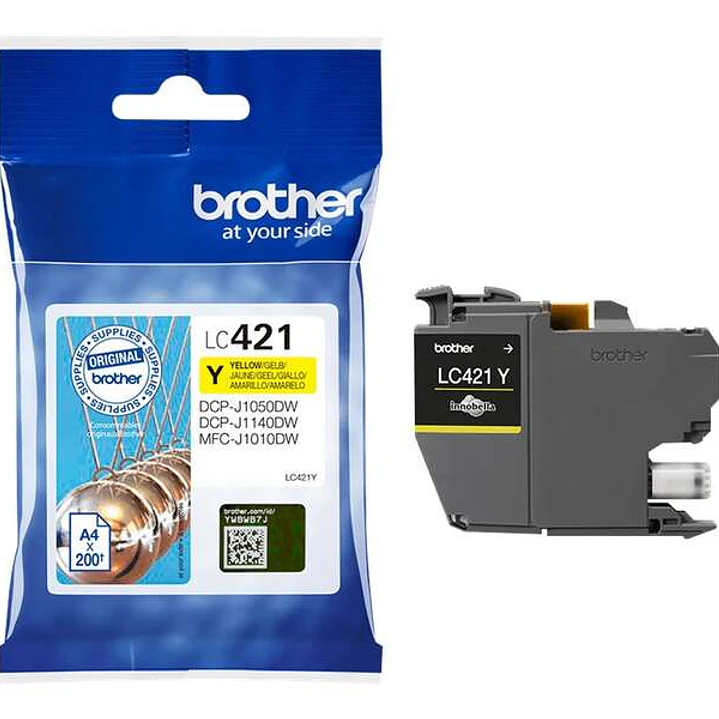 Brother LC421 Amarillo Cartucho de Tinta Original - LC421Y 1