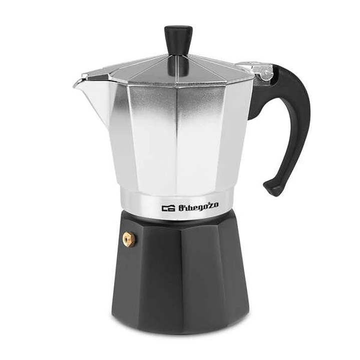 Orbegozo KFM 630 Cafetera de Aluminio - Prepara 6 Tazas de Cafe en Minutos - Mango Ergonomico para un Manejo Seguro - Valvula de Seguridad para Tranqu 1