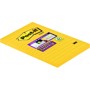 Post-It Super Sticky Bloc de 75 Notas Adhesivas Reposicionables - Forma Rectangular - 101x152mm - Color Ultra Amarillo