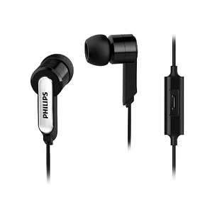 Philips Auriculares Intraurales - Cable de 1.2m - Jack 3.5mm - Microfono Integrado - 3 Pares de Almohadillas de Silicona - Aislamiento Pasivo del Ruid