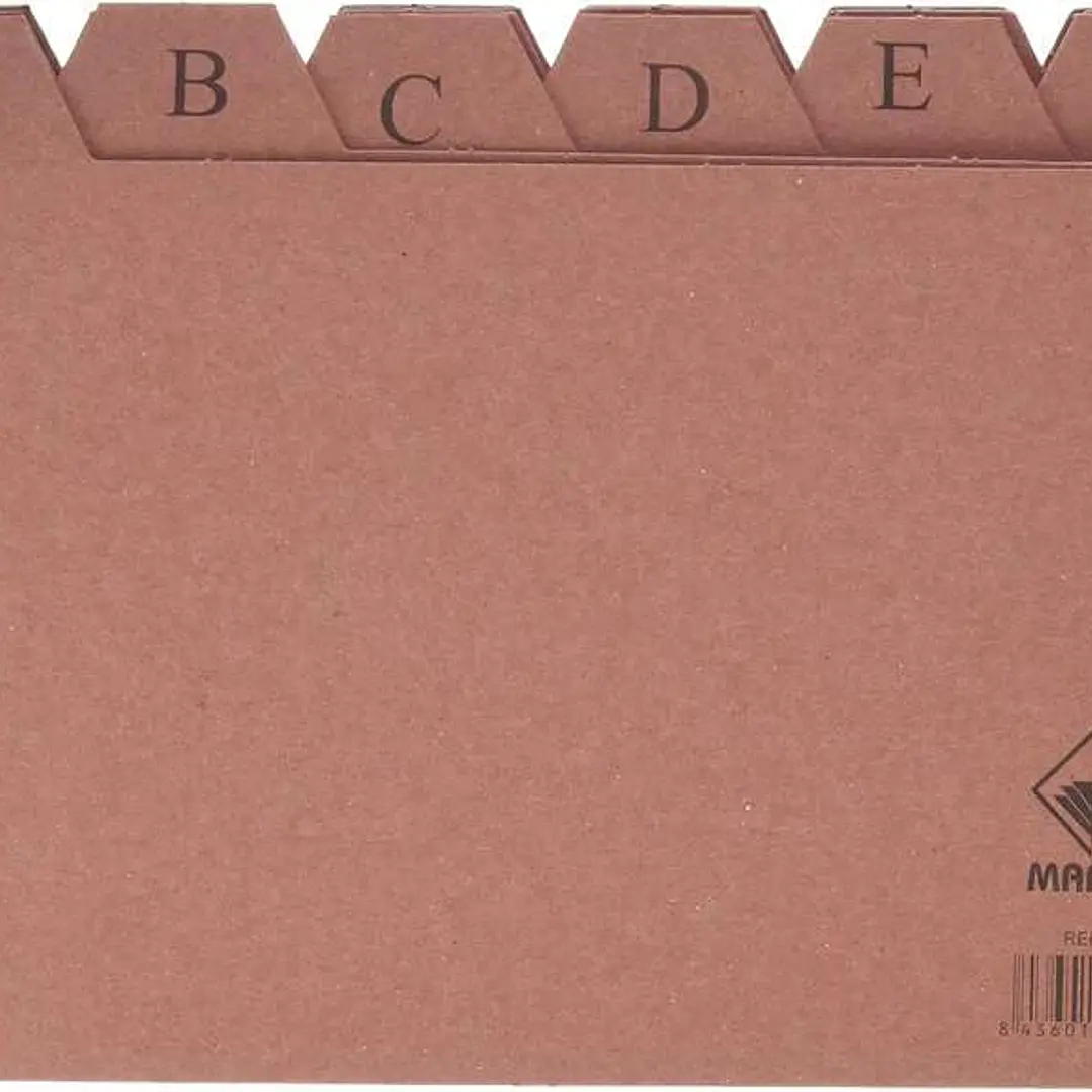 Mariola Indice A-Z Nº4 para Fichero - Medidas 200x120mm - Color Marron 1