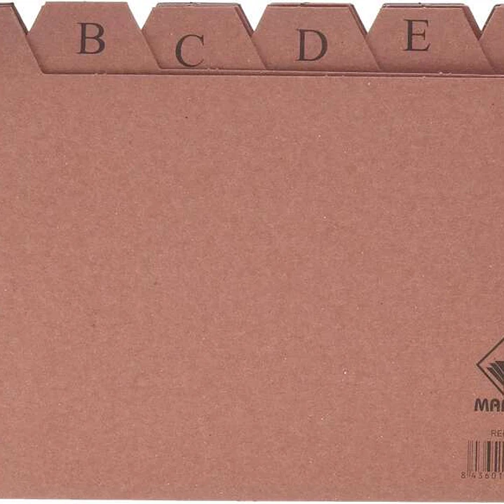 Mariola Indice A-Z Nº4 para Fichero - Medidas 200x120mm - Color Marron 1