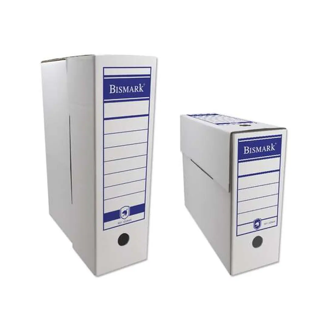 Bismark Caja de Archivo Definitivo Tamaño Folio 10x36.5x25.5cm - Carton Corrugado - Doble Ollado - Color Blanco 1