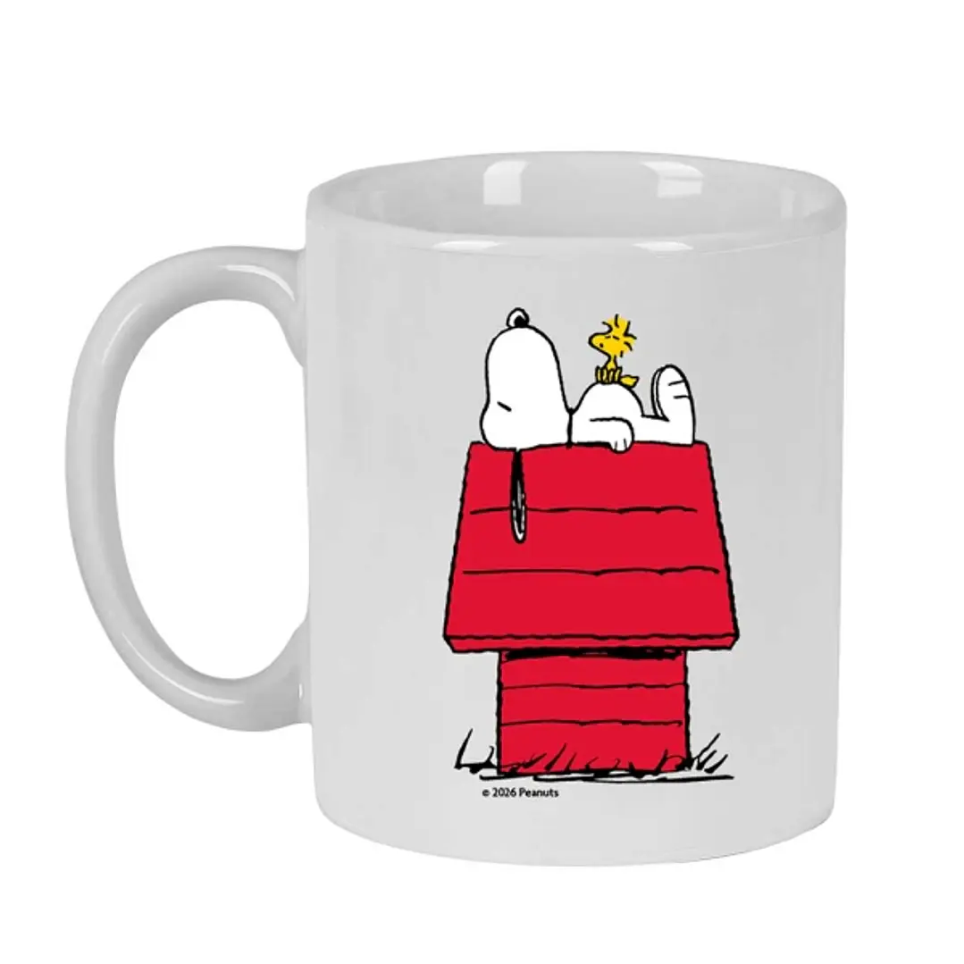 Safta Snoopy Taza Ceramica de 350ml - 80x80x95mm - Color Blanco 1