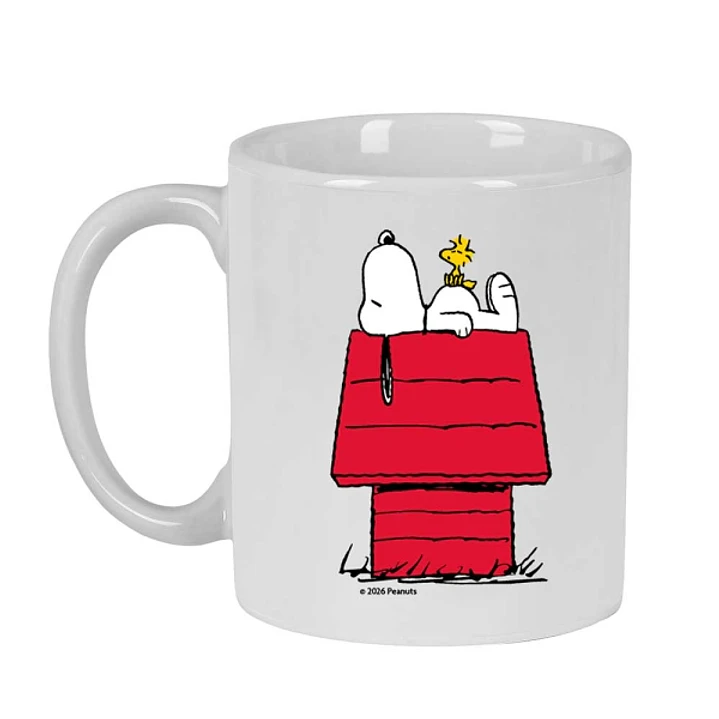 Safta Snoopy Taza Ceramica de 350ml - 80x80x95mm - Color Blanco 1