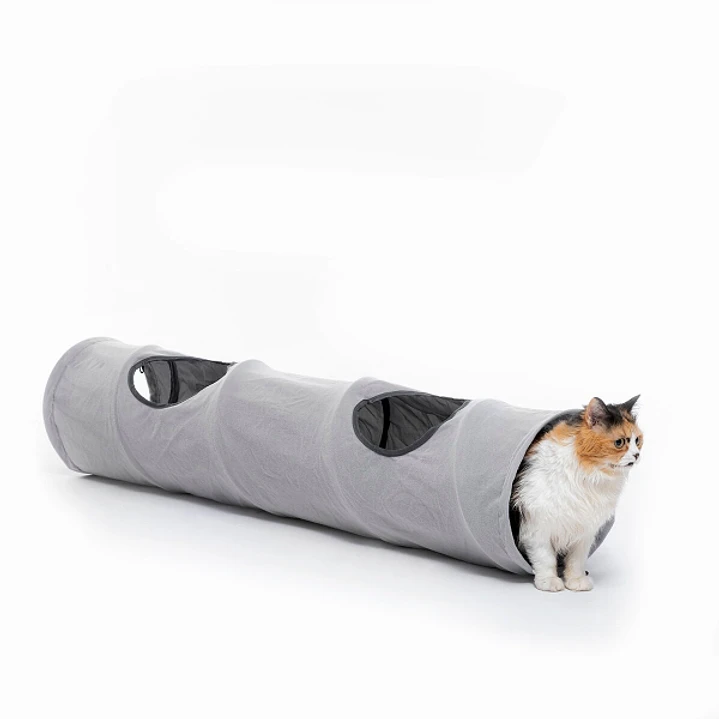 Innovagoods Funnyl Tunel Portatil para Mascotas - Plegable - Resistente al Agua - Multifuncional - 25x114cm - Color Gris 1