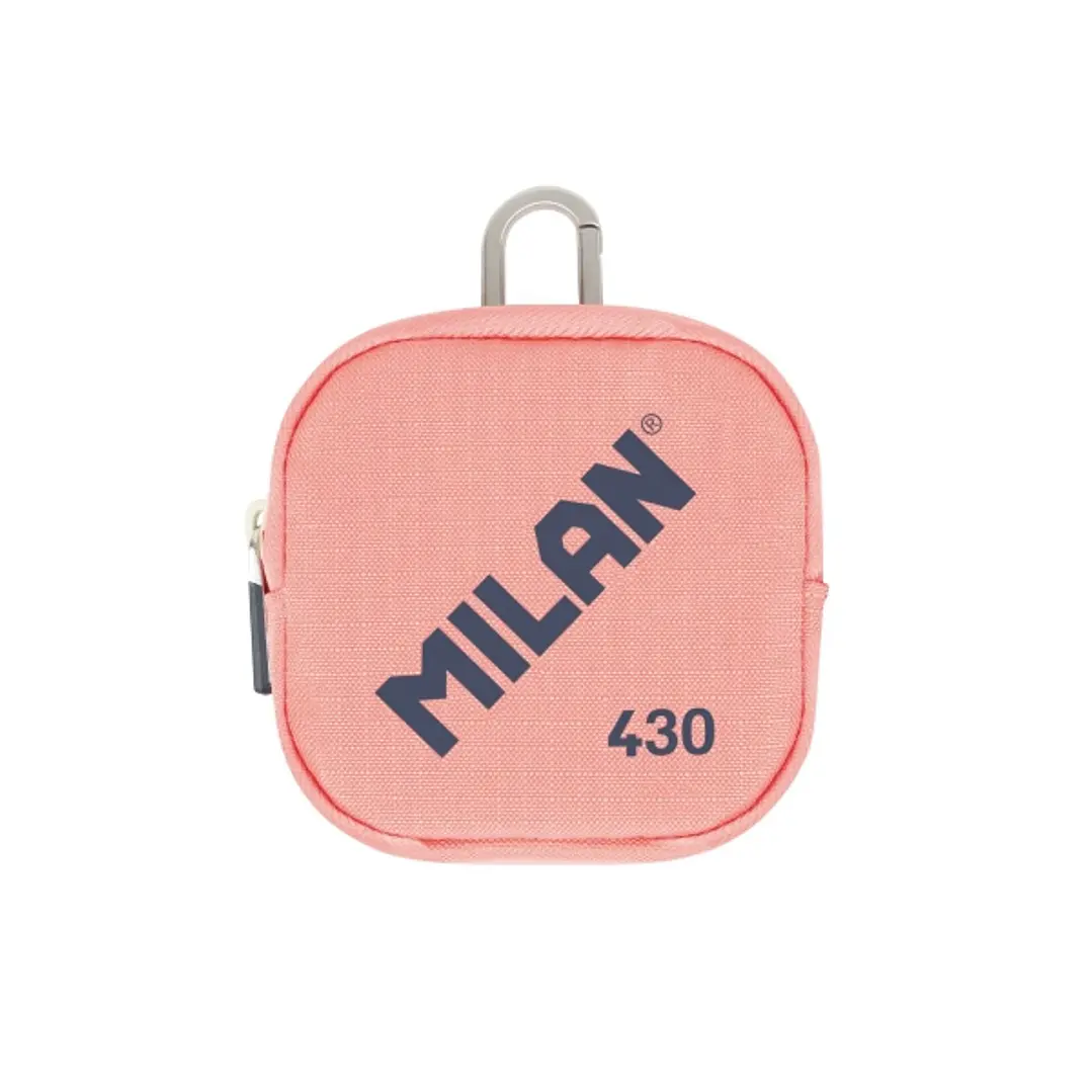 Milan Coleccion 430 Monedero Pequeño - Tamaño Monedero 10,3x10x2,5cm - Cierre de Cremallera - Mosqueton de Aluminio - Color Rosa 1