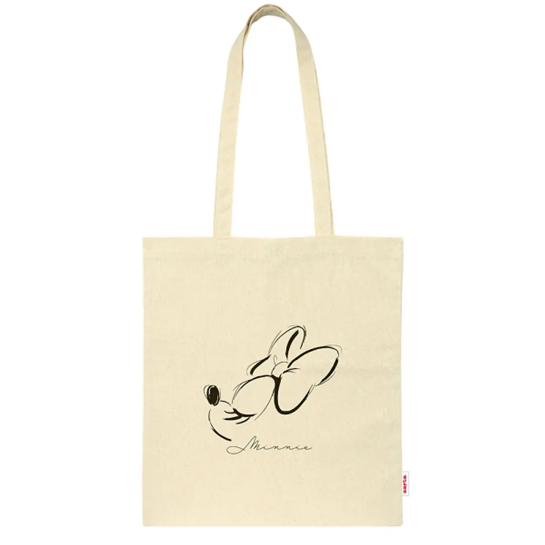 Safta Minnie Mouse Tote Bag Bolsa de Tela - Asas de Mano - Color Beige 1