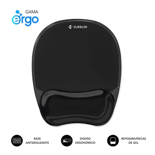 Subblim Ergo Crystal Flex Alfombrilla Ergonomica para Raton - Gel Refrigerante Autoajustable - Diseño Ondulado Ergonomico - Base Antideslizante - Colo