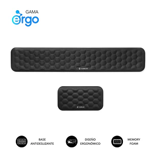 Subblim Pack Ergo Airpadding Reposamuñecas para Teclado y Raton - Espuma Viscoelastica 65D - Tejido AirMesh Transpirable - Base Antideslizante - Color