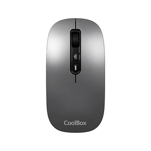 Coolbox W02 Raton Inalambrico - Bluetooth y RF 2.4GHz - Super Ligero - Boton Acceso Copilot - Recargable Por USB-C - DPI Ajustable - Sensor Optico - C