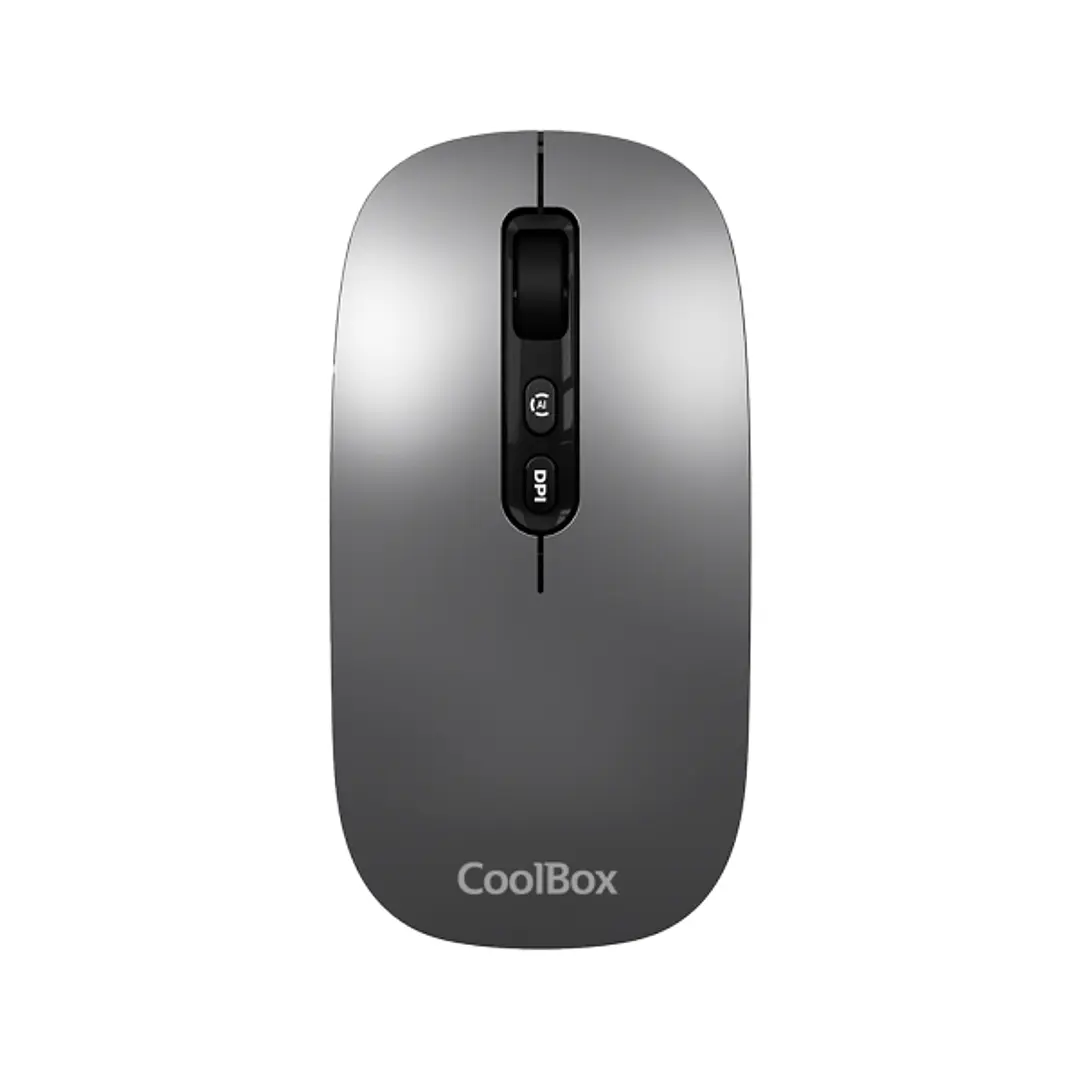 Coolbox W02 Raton Inalambrico - Bluetooth y RF 2.4GHz - Super Ligero - Boton Acceso Copilot - Recargable Por USB-C - DPI Ajustable - Sensor Optico - C 1