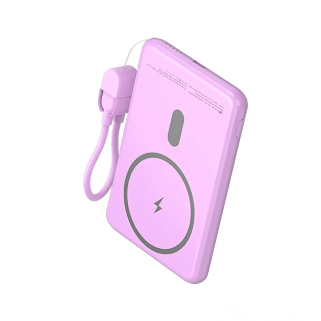 Leotec Powerbank Inalambrico 5.000 mAh -  PD 20W - Qi 15W - Color Rosa 1