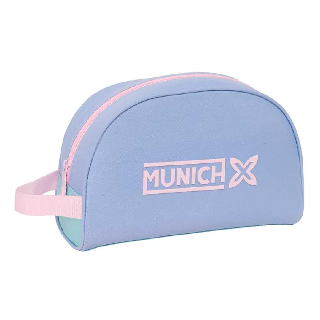 Safta Munich Mellow Neceser de 5L - Cremallera - Asa Lateral - Adapatable a Carro - Bolsillo Interior - 280x100x180mm - Color Azul Claro 1