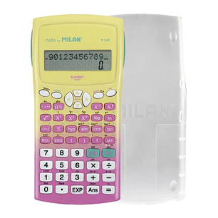 Milan M240 Sunset Calculadora Cientifica 10+2 Digitos - Pantalla de 2 Lineas - 240 Funciones Integradas Incluyendo 124 Cientificas - Carcasa Protector