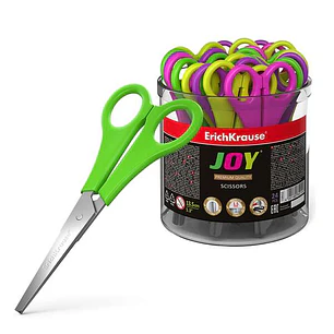 Erichkrause Joy Tijeras - Cuchillas de Acero Inoxidable de Alta Calidad - Extremos Redondeados Seguros - Resistente a La Corrosion - Mangos de Plastic