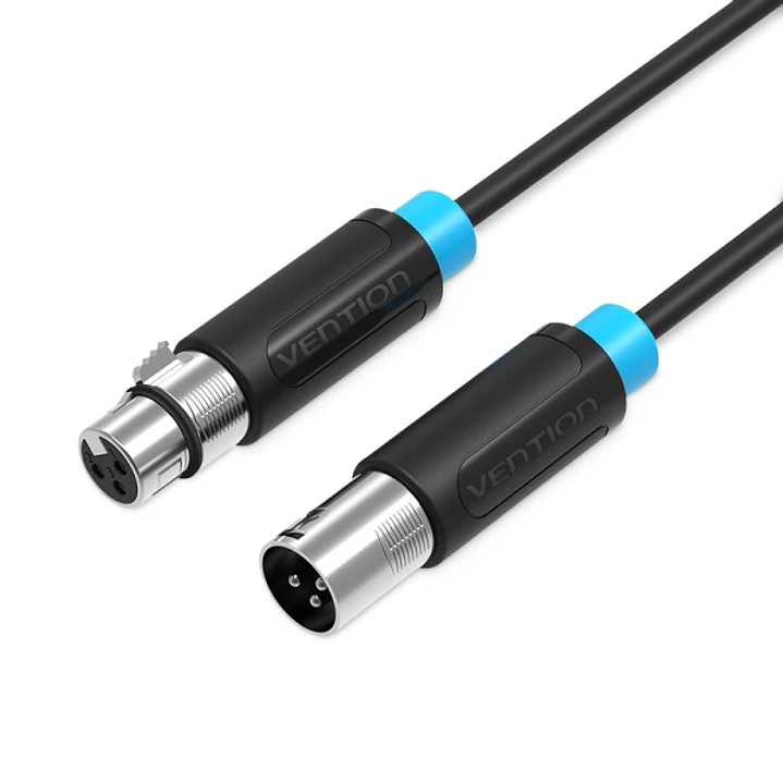 Vention Cable Extensor de Audio - Longitud 1m - XLR Macho - XLR Hembra - Blindaje Multicapa - Color Negro 1