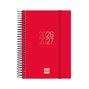 Finocam Espir Agenda Escolar 26/27 - 1 Dia por Pagina - Formato E8 - 120x171mm - Tapas de Polipropileno - Papel de 70g/m2 - Espiral Metalica - Esquina