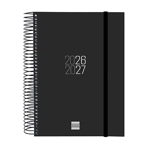 Finocam Espir Agenda Escolar 26/27 - 1 Dia por Pagina - Formato E10 - 155x212mm - Tapas de Polipropileno - Papel de 70g/m2 - Espiral Metalica - Esquin
