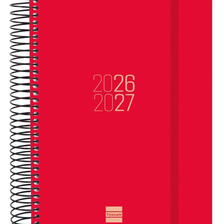 Finocam Espir Agenda Escolar 26/27 - 1 Dia por Pagina - Formato E10 - 155x212mm - Tapas de Polipropileno - Papel de 70g/m2 - Espiral Metalica - Esquin 1