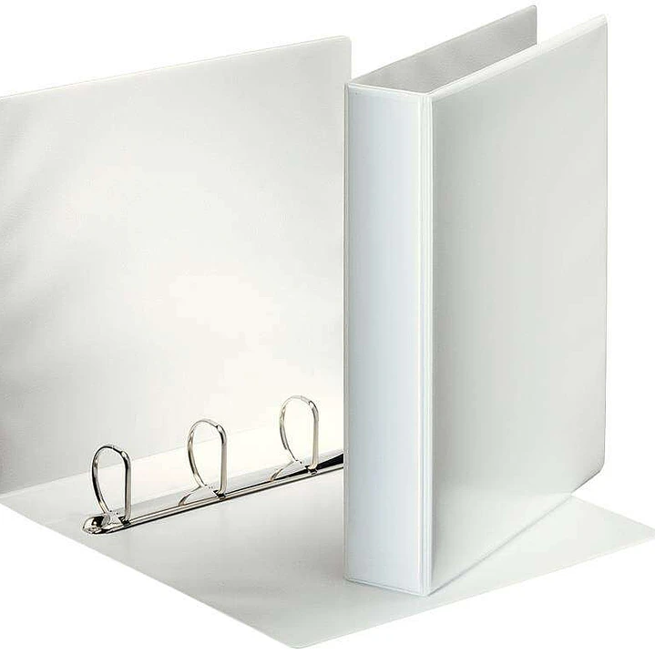 Esselte Carpeta Canguro con 4 Anillas Mixtas de 40mm - Formato A4 - 2 Bolsillos Exteriores - Certificado FSC - Color Blanco 1
