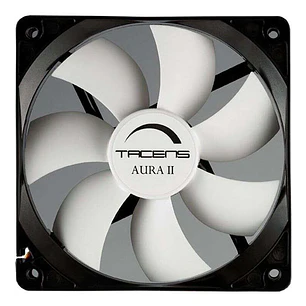 Tacens Aura II Ventilador 120mm - Carcasa Negra, Aspas Blancas - Velocidad Max. 1200rpm