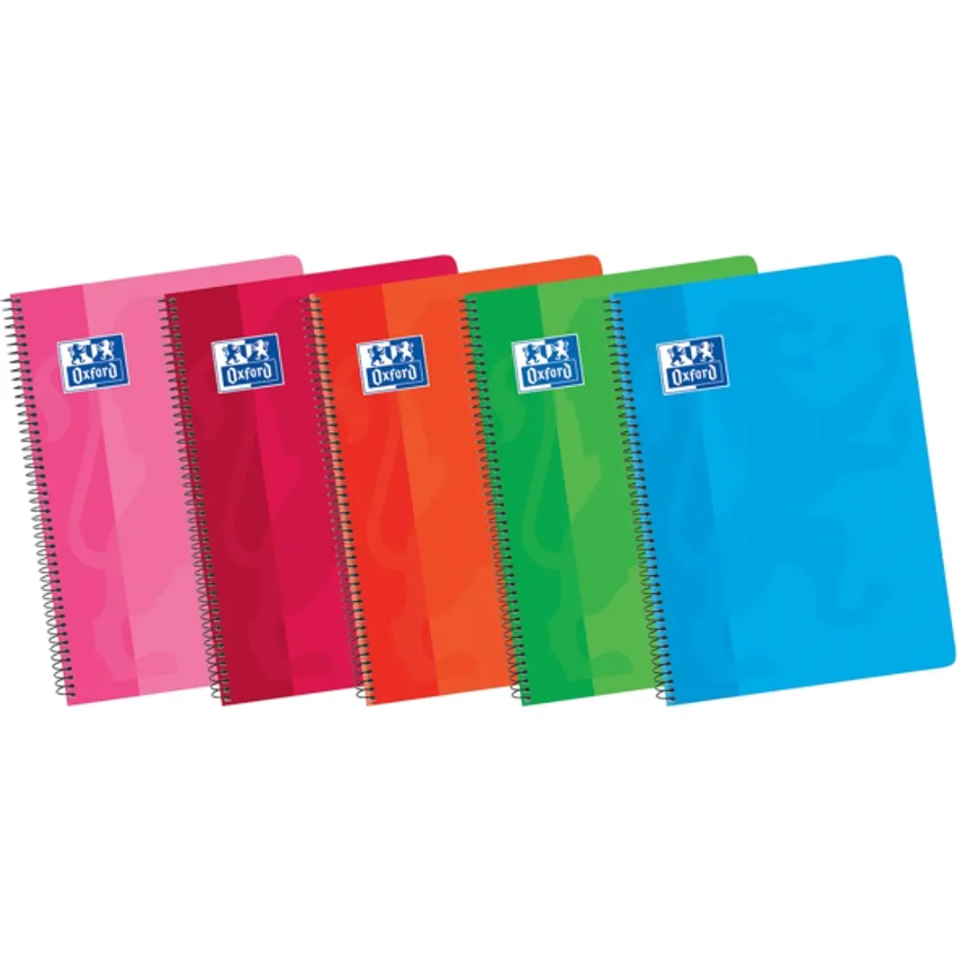 Oxford School Classic 4º Cuaderno Espiral Tapa Blanda 4x4 - 80 Hojas - Margen 4x4 - Colores Surtidos 1