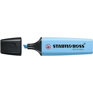 Stabilo Boss 70 Pastel Marcador Fluorescente - Trazo entre 2 y 5mm - Recargable - Tinta con Base de Agua - Color Azul Ventoso