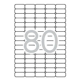 Apli Pack de 2.000 Etiquetas 35.6x16.9mm - 25 Hojas por 80 Etiquetas - Adhesivo Removible - Cantos Romos - Aptas para Impresion Inkjet, Laser - Color 