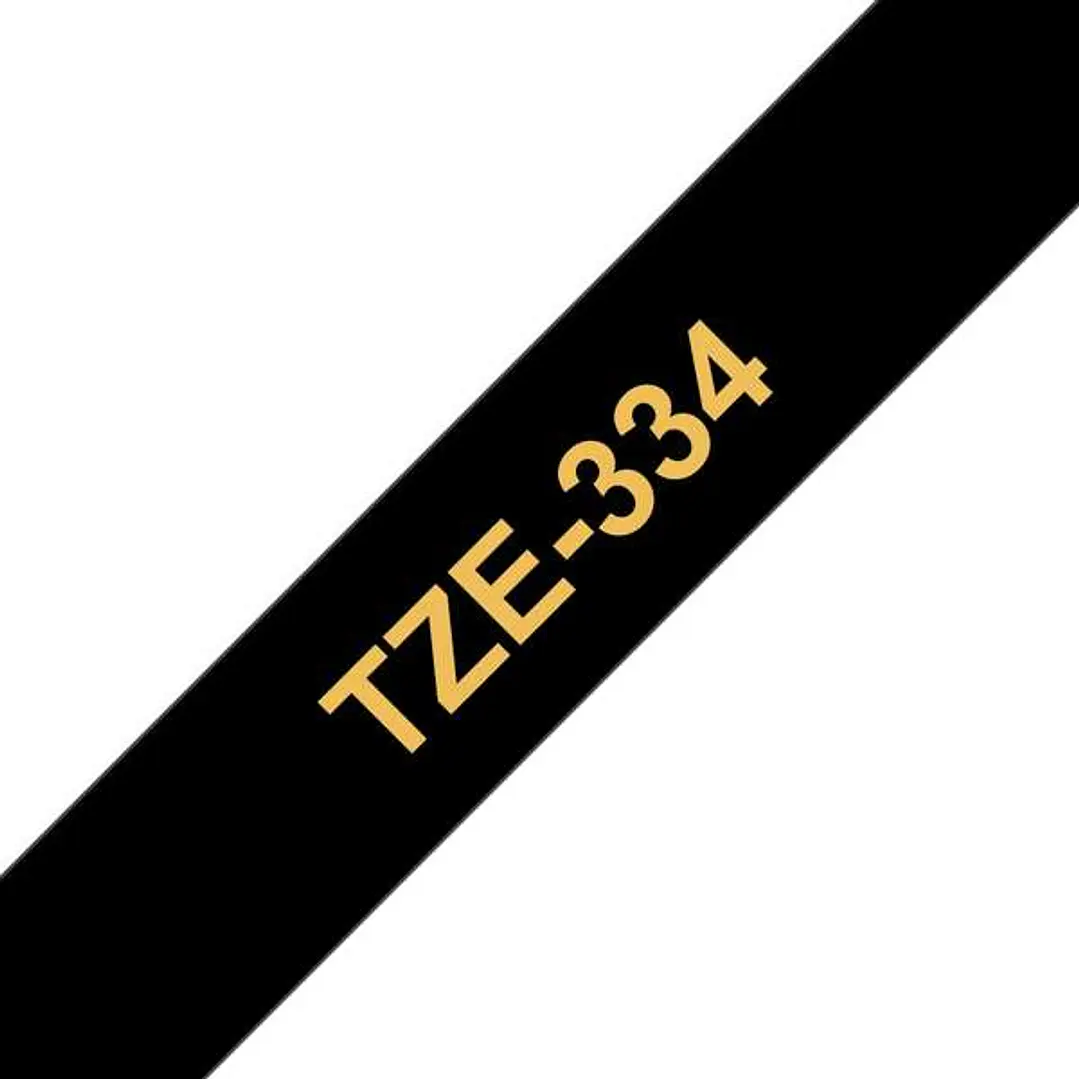 Brother TZe334 Cinta Laminada Generica de Etiquetas - Texto dorado sobre fondo negro - Ancho 12mm x 8 metros 1