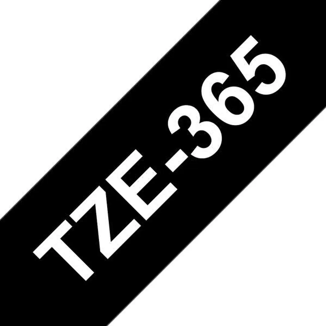 Brother TZe365 Cinta Laminada Generica de Etiquetas - Texto blanco sobre fondo negro - Ancho 36mm x 8 metros 1