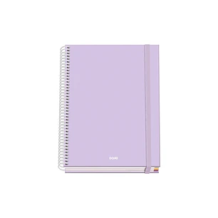 Dohe Serenity Cuaderno Espiral A5 100 Hojas Cuadricula 5mm - Tapa Dura Impresa a todo Color y Plastificada en Brillo - Bandas de Color - Cierre de Gom