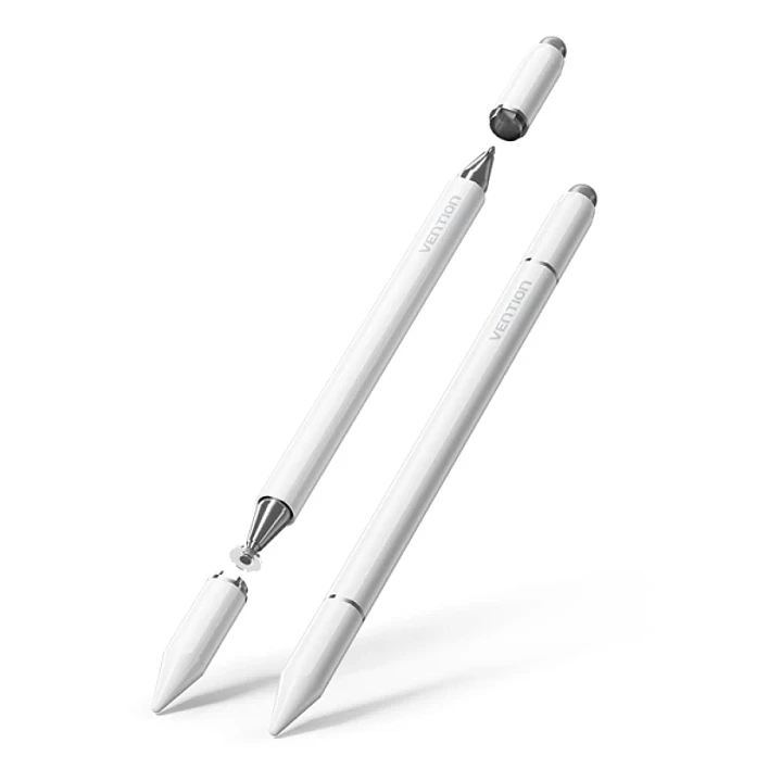 Vention Lapiz Digital 3 en 1 para Tablet y Smartphone - Recargable - Acero Inoxidable - Magnetico - Aluminio - Triple Punta - 9x162.4mm - Color Blanco 1