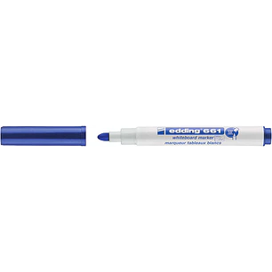 Edding 661 Rotulador para Pizarra Blanca - Punta Redonda - Trazo entre 1 y 2 mm. - Tinta Pigmentada - Borrable en Seco - Color Azul