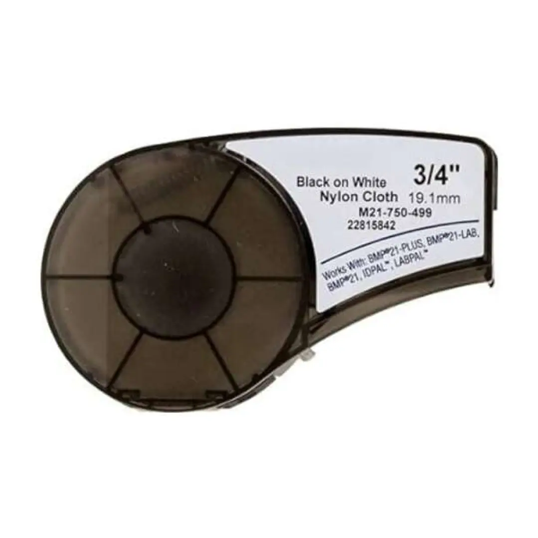 Brady M21-750-499-TB Cinta de Etiquetas Genericas de Nylon - Texto negro sobre fondo blanco - Ancho 19.1mm x 4.9 metros - 750 Etiquetas 1