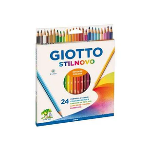 Giotto Stilnovo Pack de 24 Lapices Hexagonales de Colores - Mina 3.3mm - Madera - Colores Surtidos