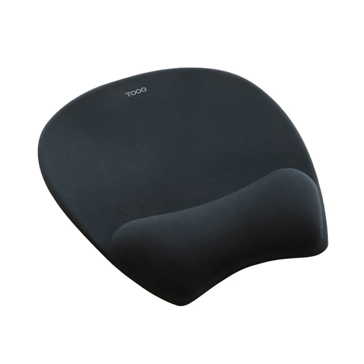 Tooq TQMP1002-B Alfombrilla Raton Ergonomica - Reposamuñecas Espuma Viscoelastica - Superficie Suave, Elastica, Transpirable y Resistente - Color Negr 1