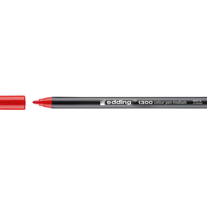 Edding 1300 Rotulador  - Punta Redonda - Trazo 2 mm. - Tinta con Base de Agua - Color Rojo 1