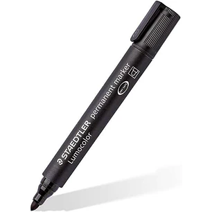 Staedtler Lumocolor 352 Rotulador Permanente - Punta Redonda - Trazo 2mm Aprox - Capuchon con Clip - Secado Rapido - Color Negro