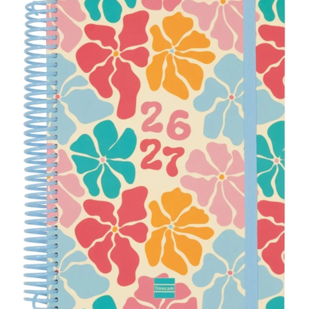 Finocam Diva Agenda Escolar 26/27 - 1 Dia por Pagina - Formato 4º - 155x212mm - Tapas de Carton Forrado - Papel de 80g/m2 - Espiral de Plastico - Esqu 1
