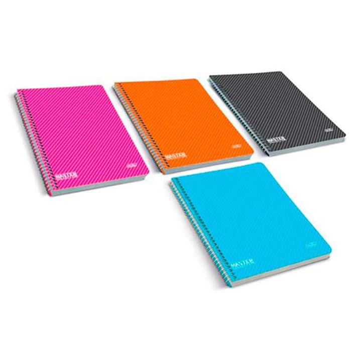 Firmo Cuaderno Espiral A4 Cuadricula 4x4 con Margen 80 Hojas - Tapa Polipropileno - Colores Surtidos 1